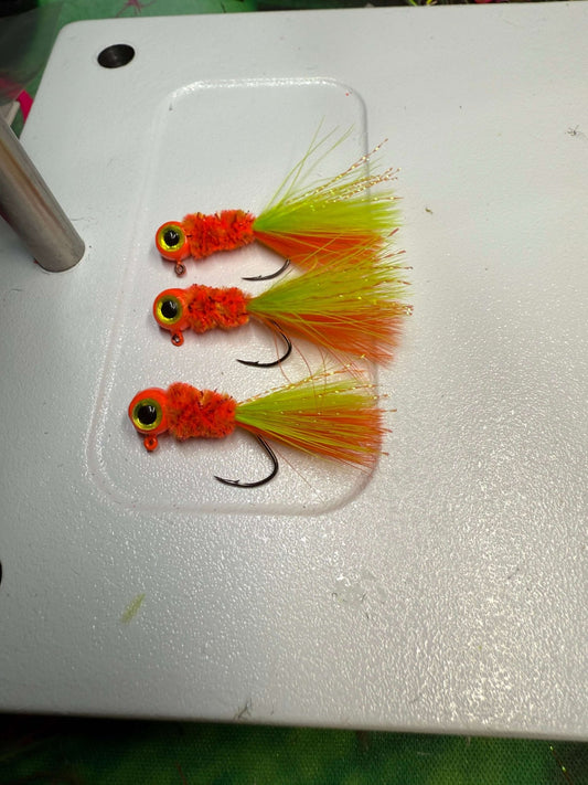 1/16oz Cajon Cricket Hand Tied 3/pack Marabou - Crappie Carnivore