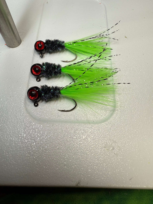 1/16oz Carnivore Hand Tied 3/pack Marabou - Crappie Carnivore