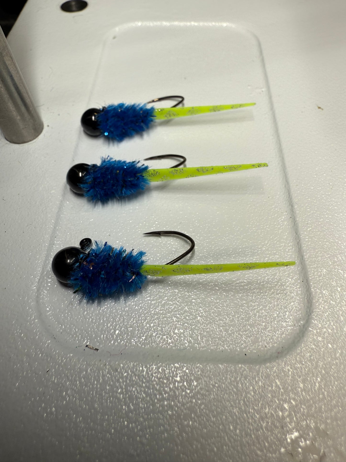 1/16oz Blue Black Chartruse Wedgetail 3/Pack